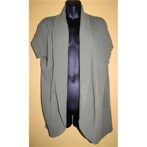 NWT Dressbarn Woman 14/16 Green Sweater Cardigan 1x Crochet Design on Back